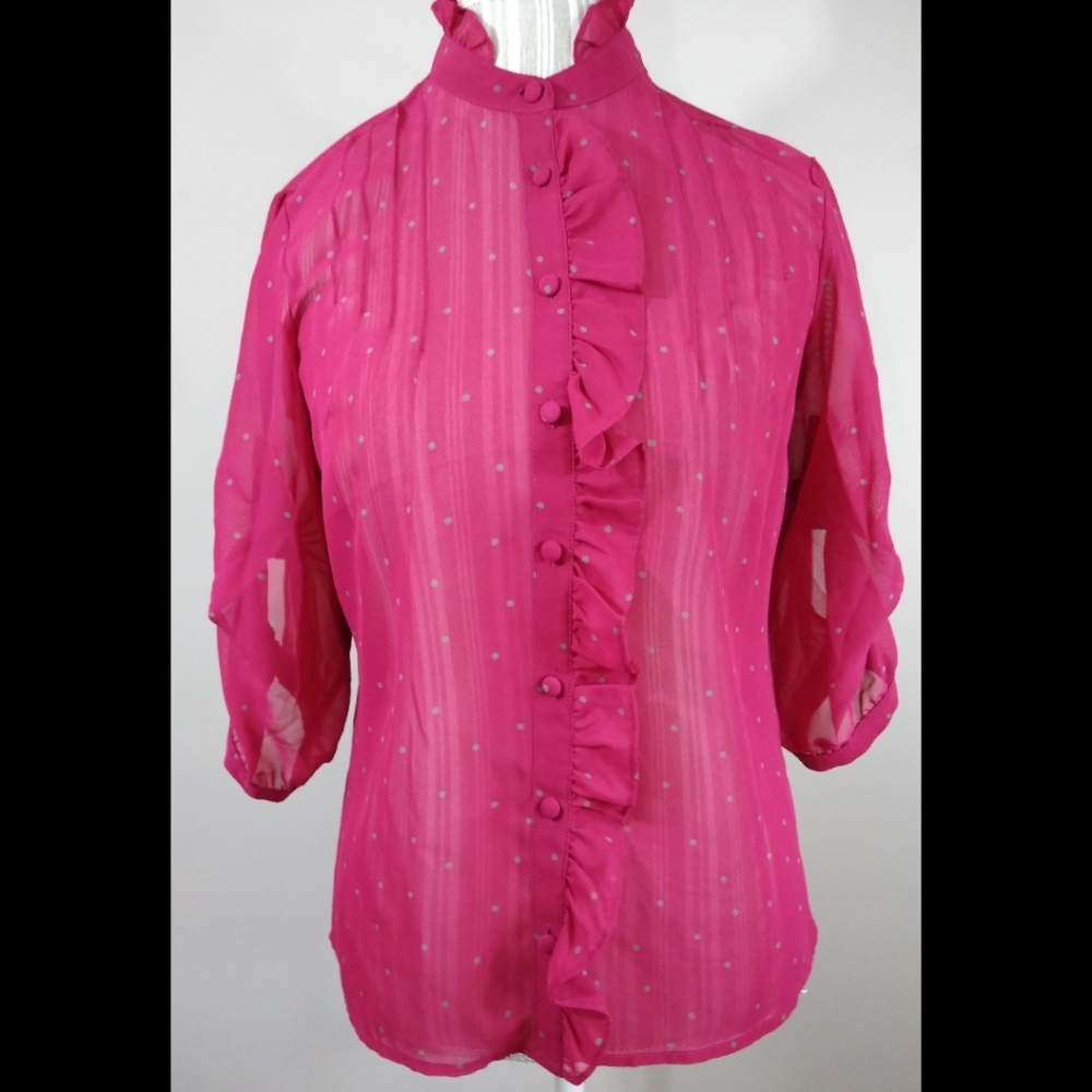 Banana Republic Classy Ruffled Top Size Small - Picture 2 of 7